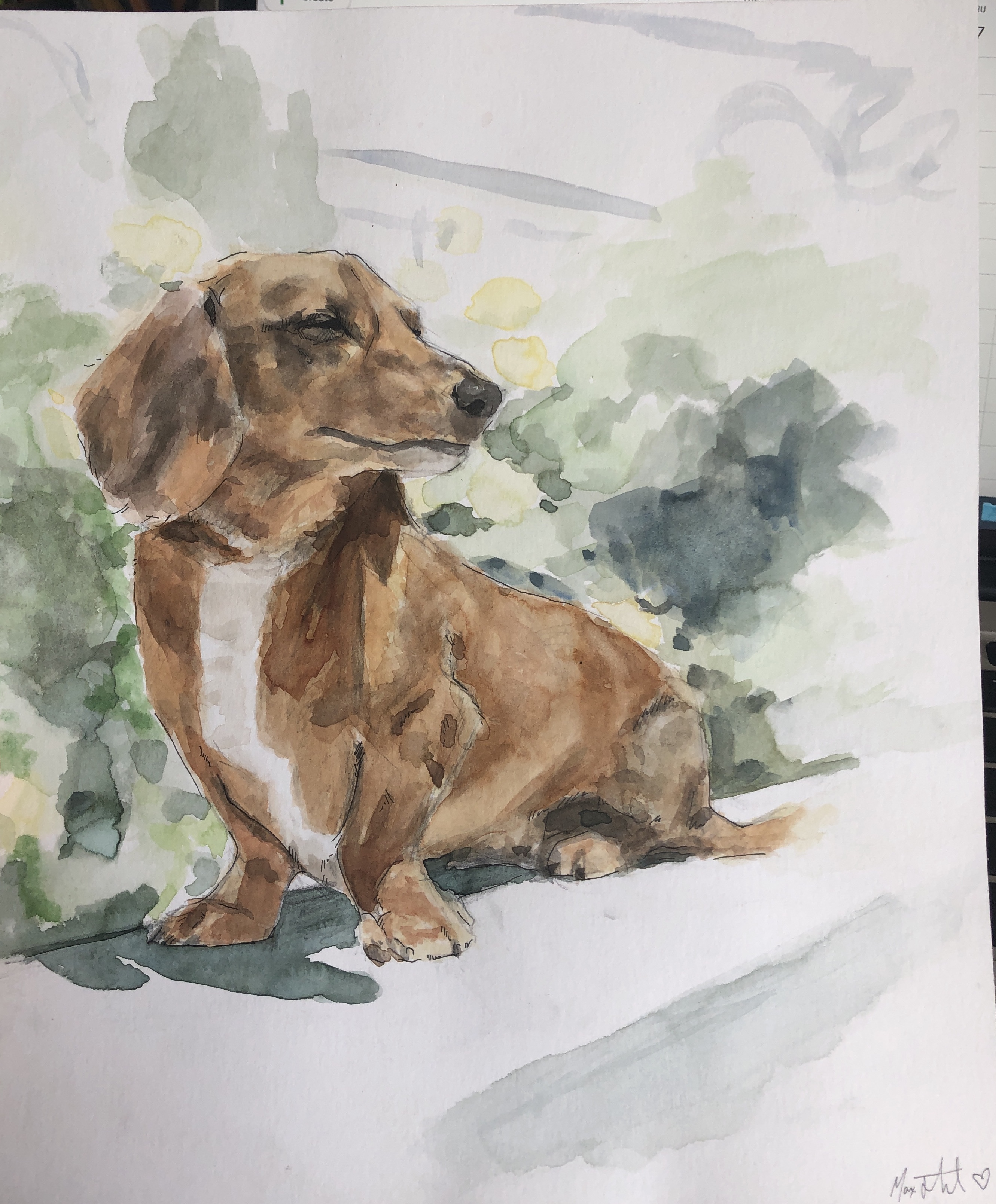 Watercolor dog